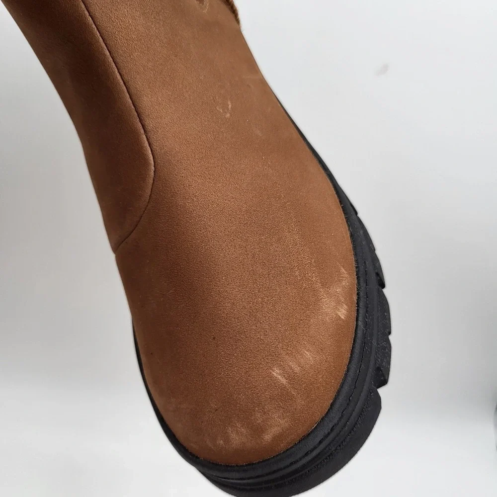 Ugg Kids Big Girls Size 4 Brown Suede Leather Slip On Boots